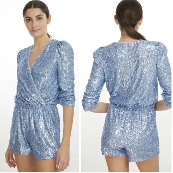 Generation Love Allegra‎ Ice Princess Blue Sequin Romper Size XXS $385 NWT - Picture 2 of 8